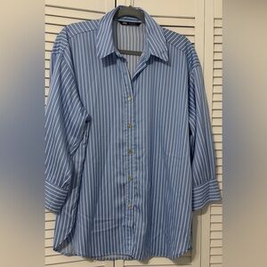 Zara woman’s Blue and White Striped Shirt oversized size S/M